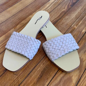 LOFT Woven Leather Sandals/Slides in Blush - Size 8